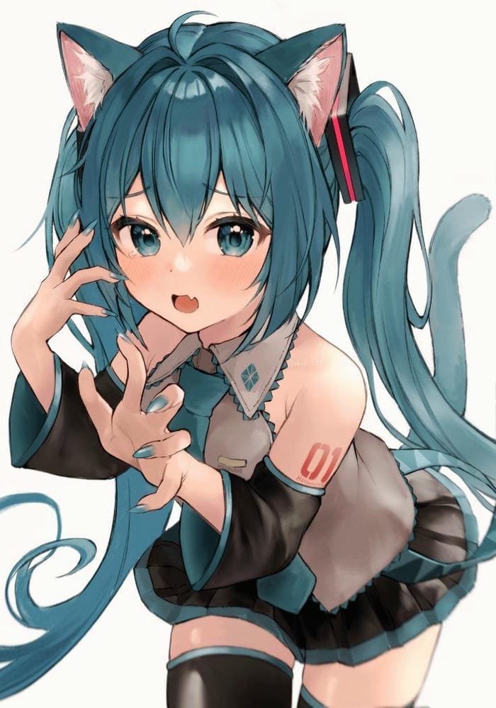 ảnh miku chibi tai mèo