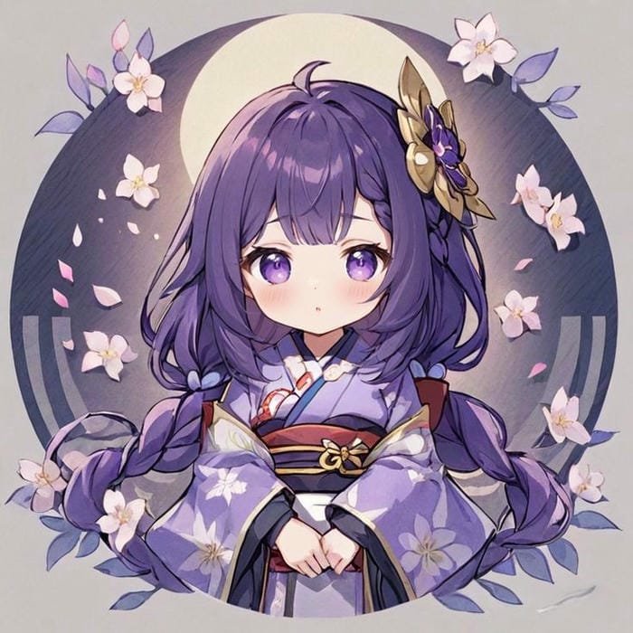 ảnh raiden shogun chibi cực đẹp