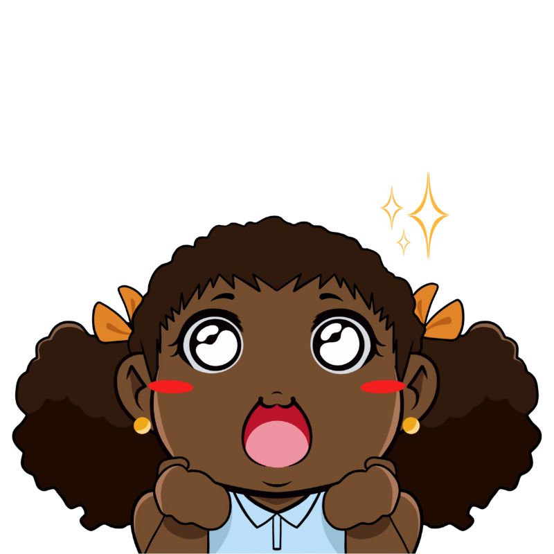 avatar cute chibi bé da đen