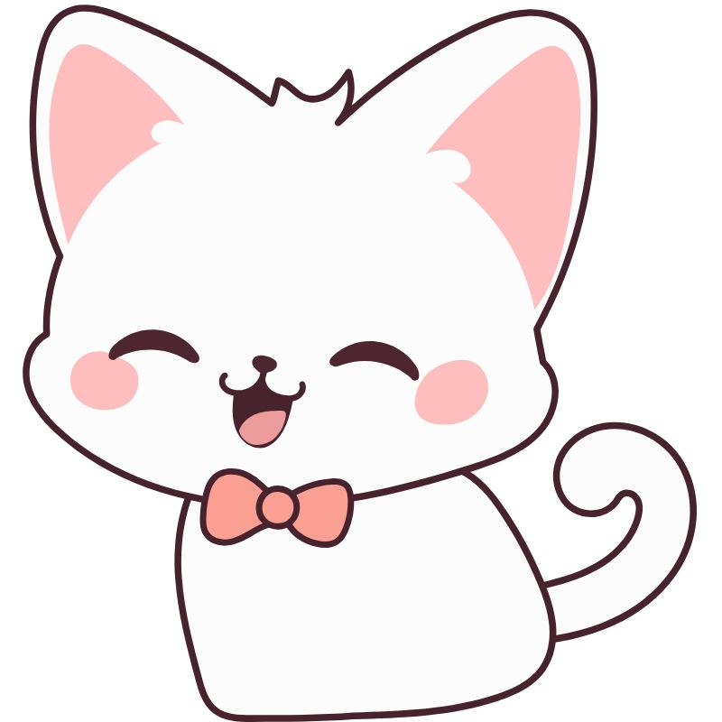 avatar cute chibi mèo trắng