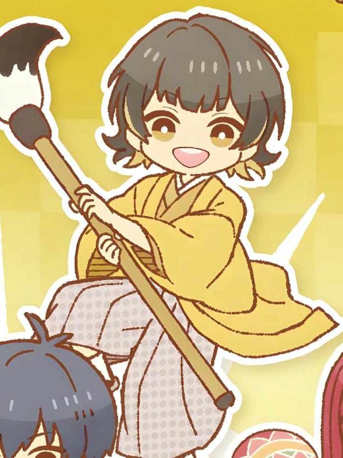 bachira chibi cầm bút lông