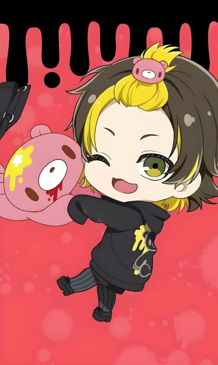 bachira chibi cầm gấu