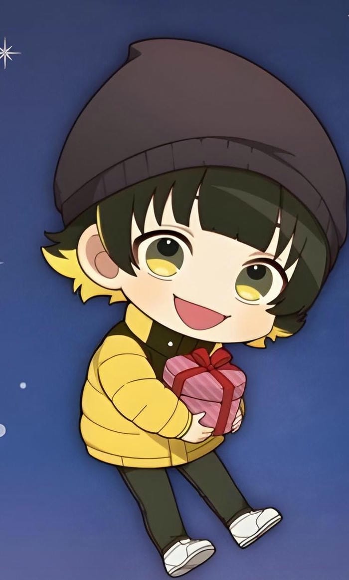 bachira chibi ôm quà