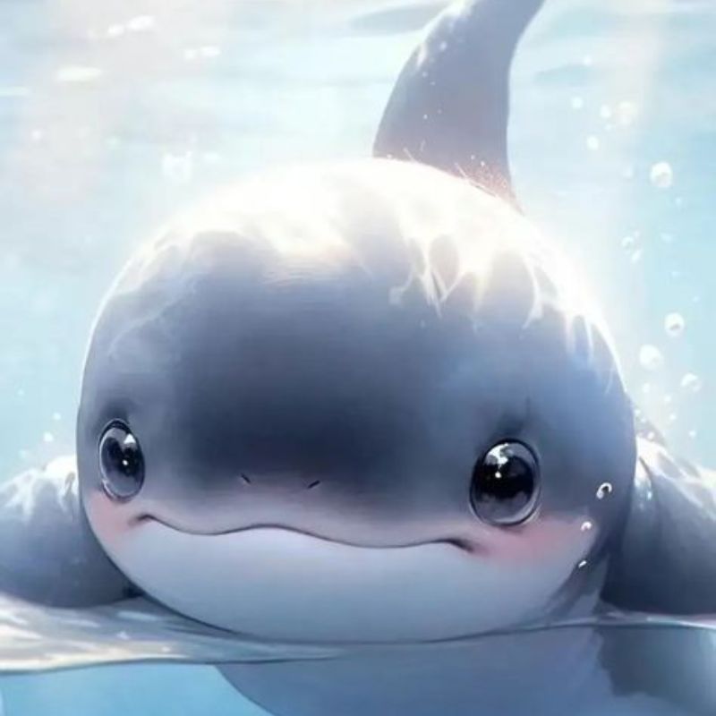 cá mập chibi dỗi