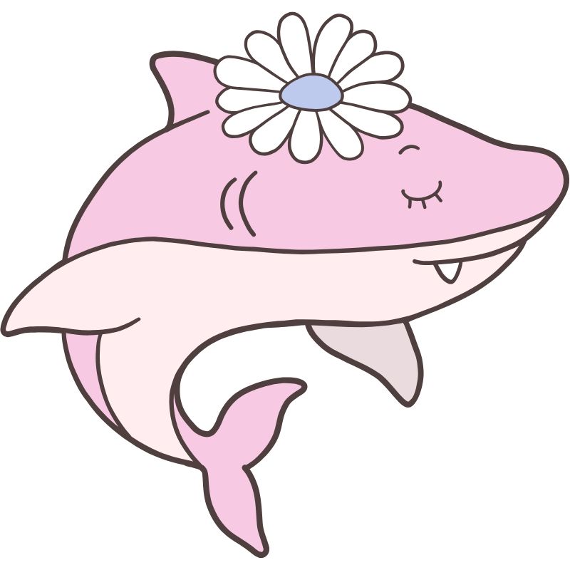 cá mập chibi màu hồng