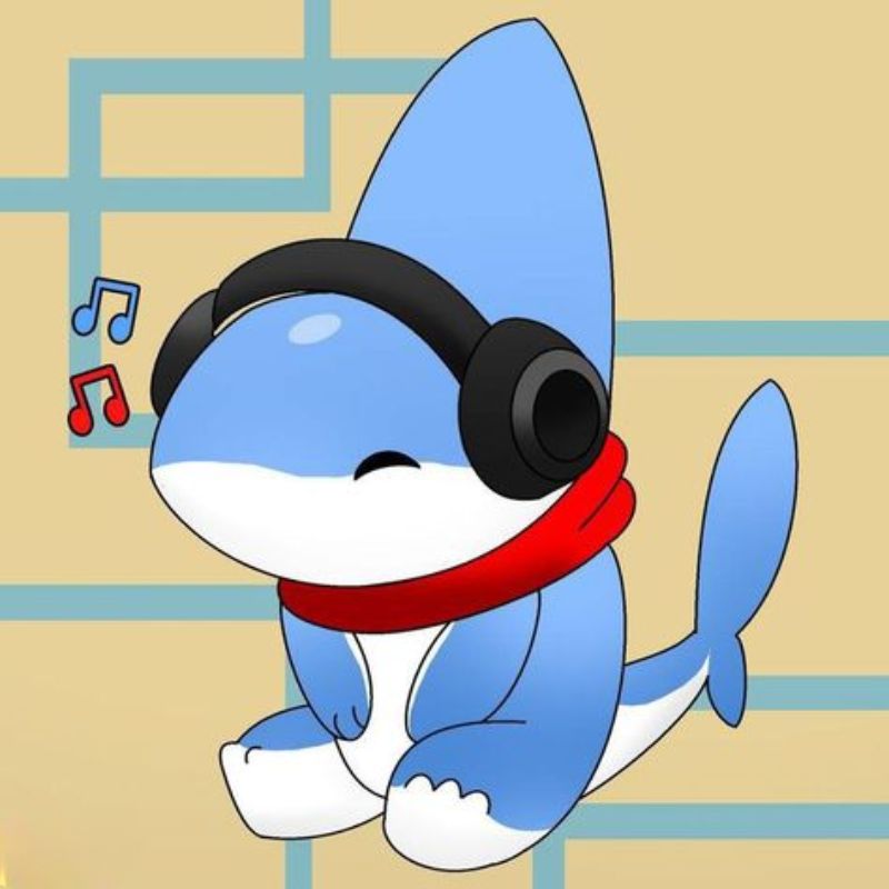 cá mập chibi nghe nhạc