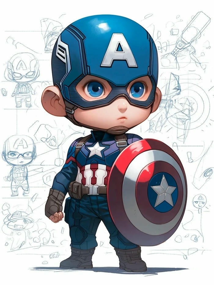 captain america chibi chất cực