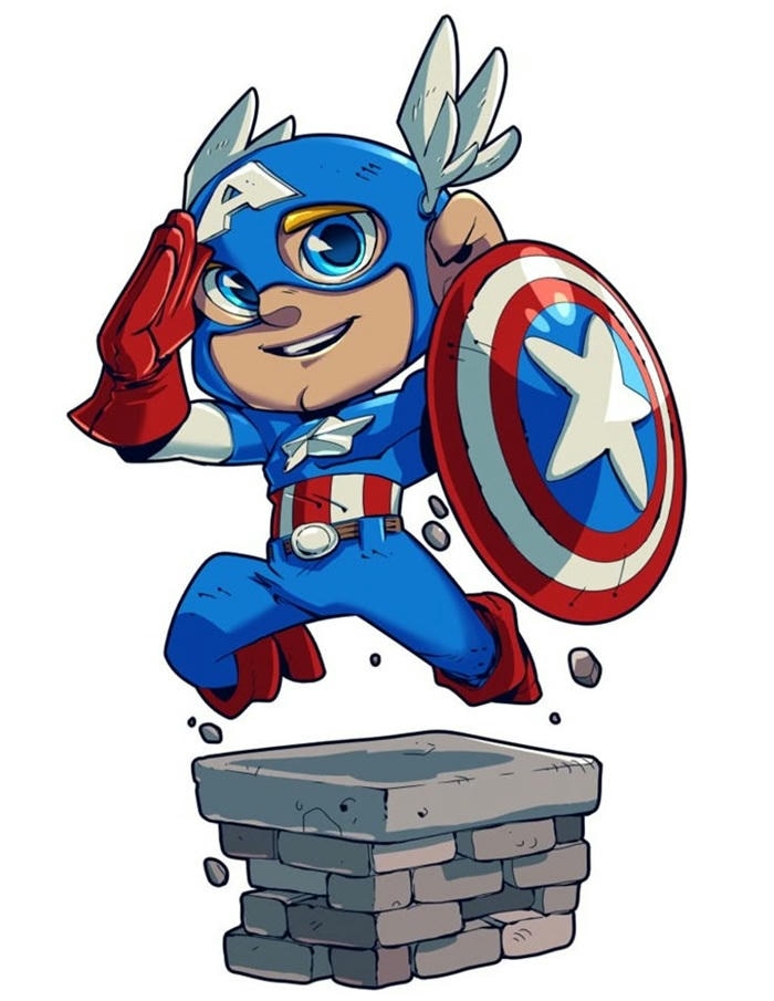 captain america chibi chất nhất