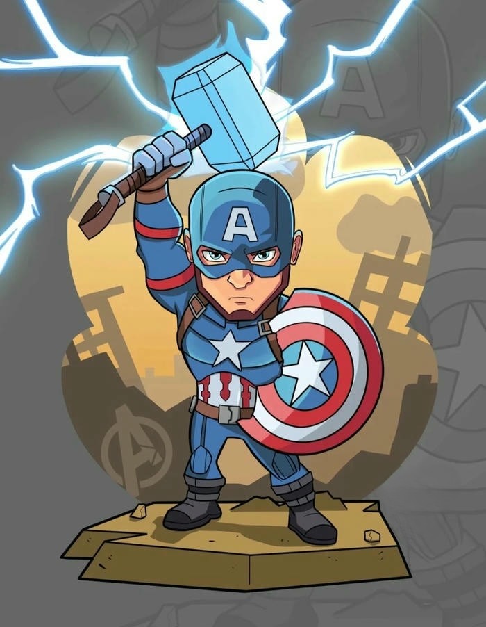 captain america chibi cực ngầu