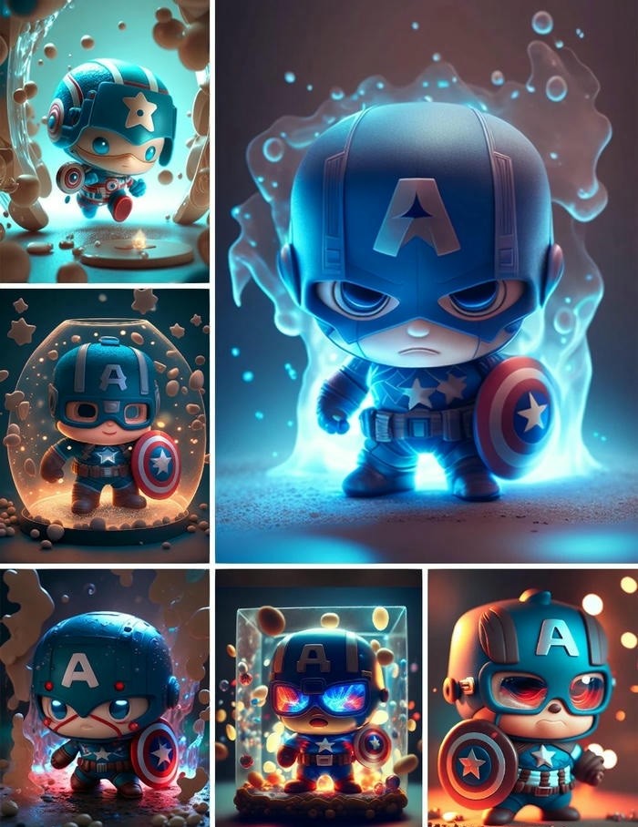 captain america chibi ngầu