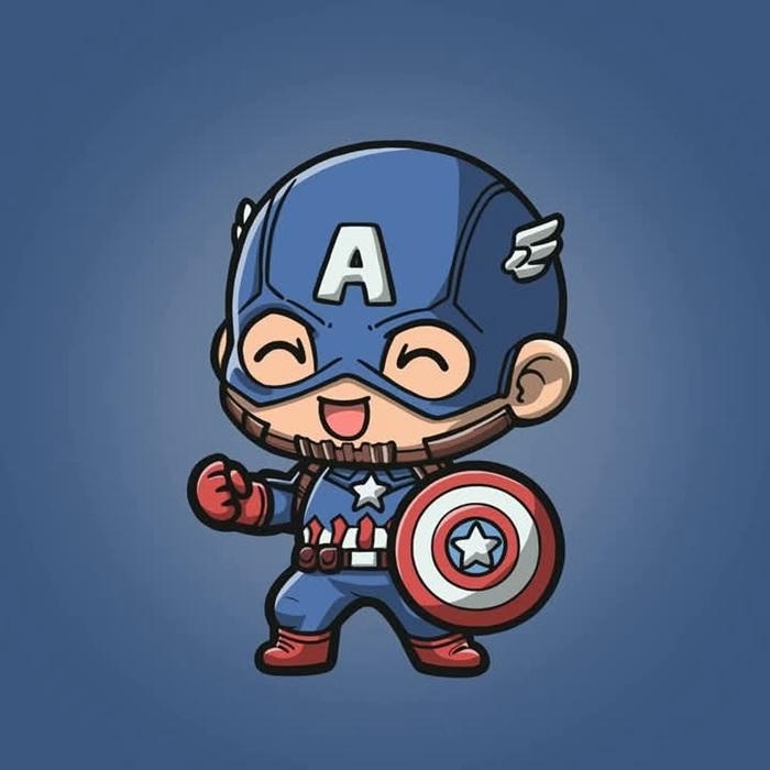 captain america chibi siêu cute