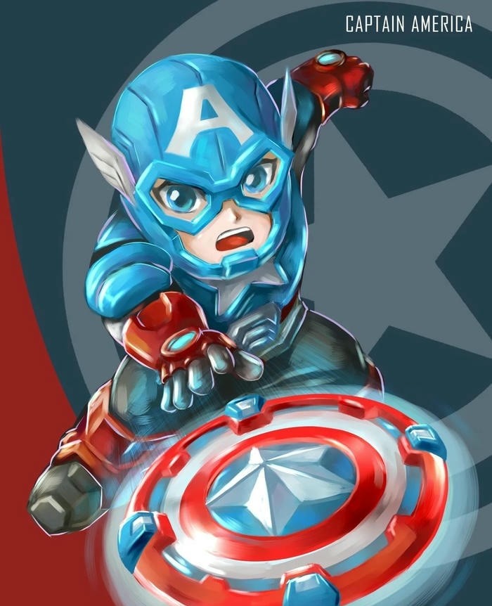 captain america chibi siêu ngầu