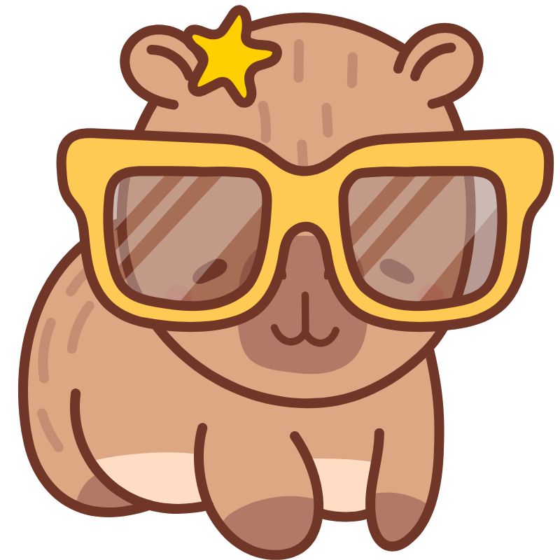 capybara chibi đeo kính
