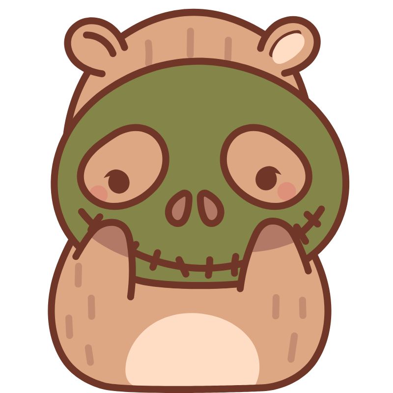 capybara chibi đeo mắt nạ