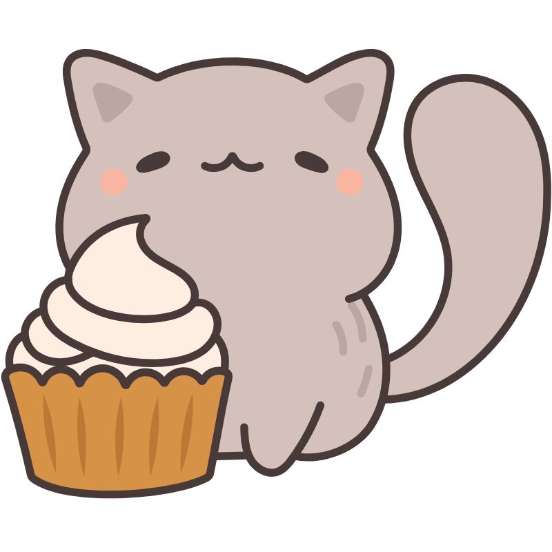 cat chibi ăn kem