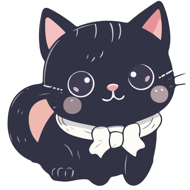 cat chibi đen