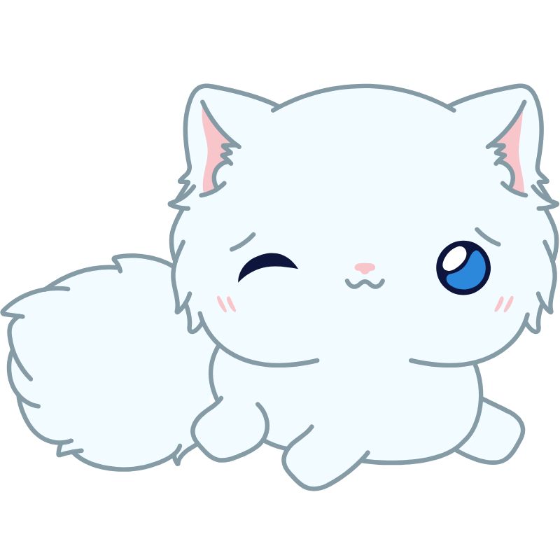 cat chibi nháy mắt