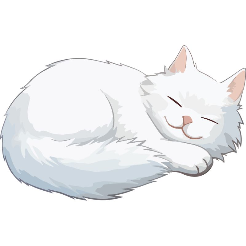 cat chibi trắng