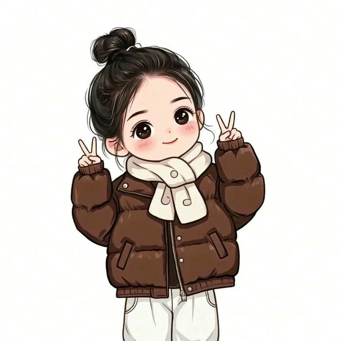 chibi bé gái mặc áo phao