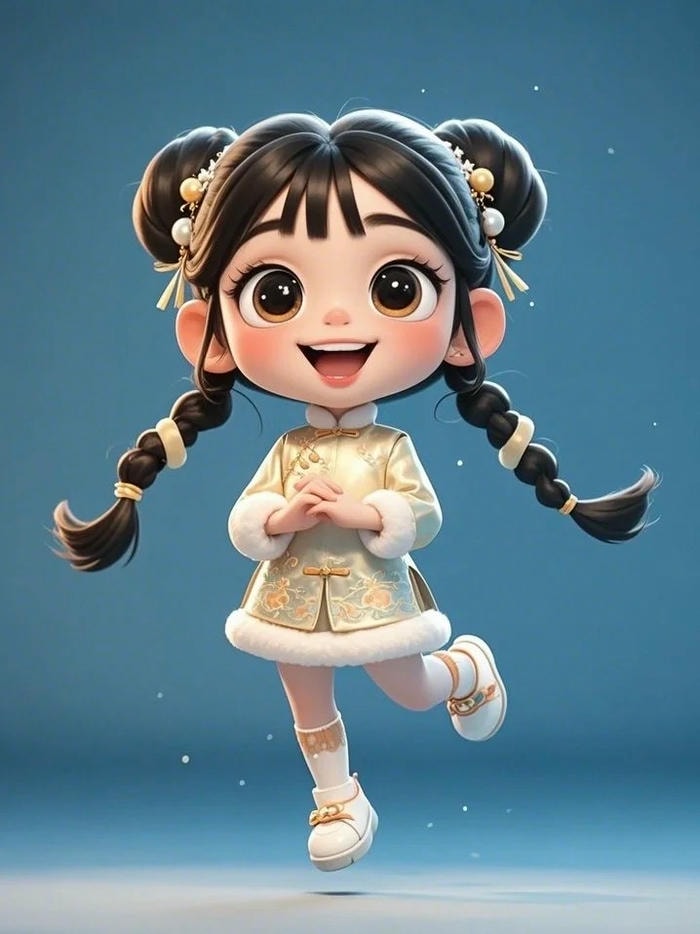 chibi bé gái nhảy