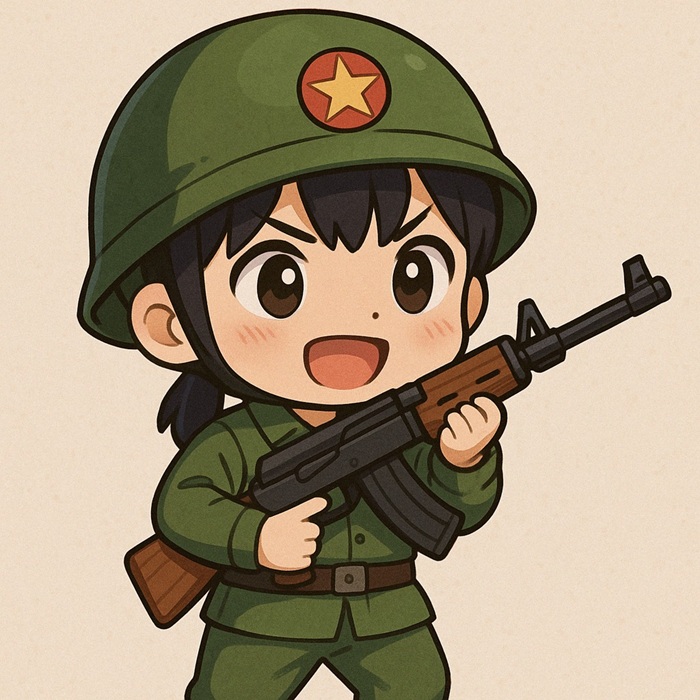 chibi bộ đội việt nam cầm AK