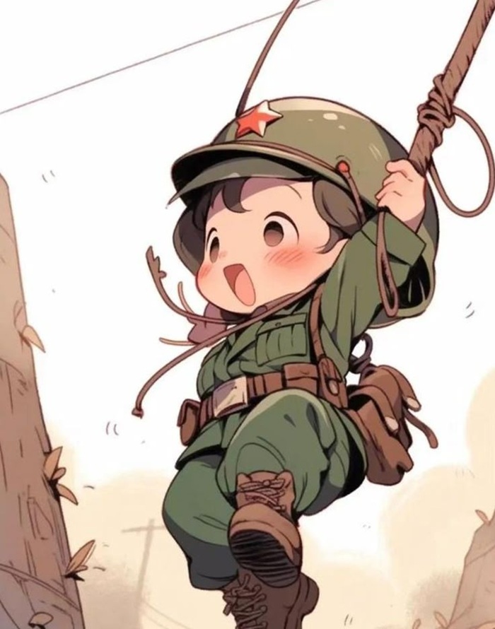 chibi bộ đội việt nam đu dây
