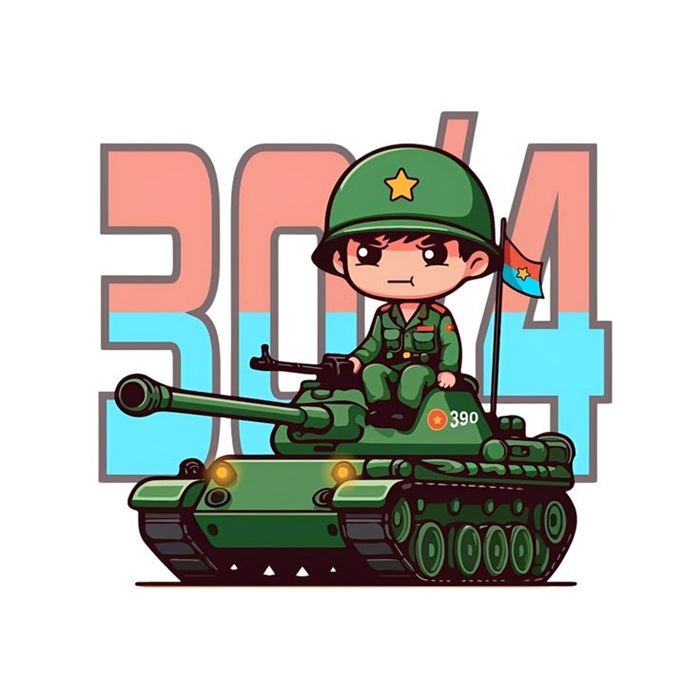 chibi bộ đội việt nam ngồi xe tăng