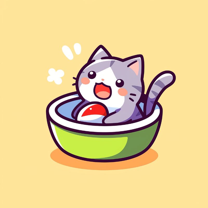chibi cute mèo con