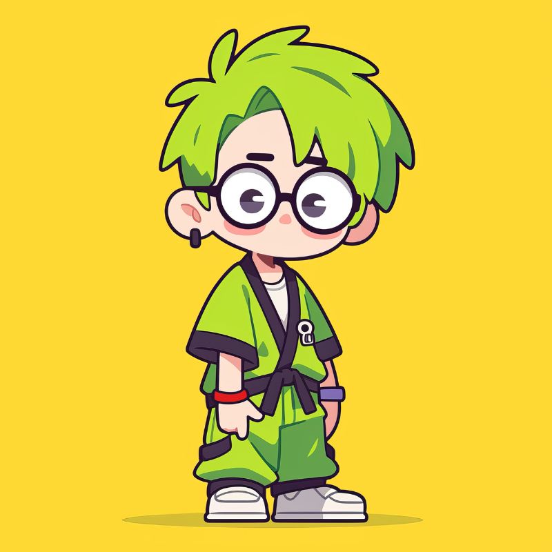 chibi cute quỷ đầu xanh
