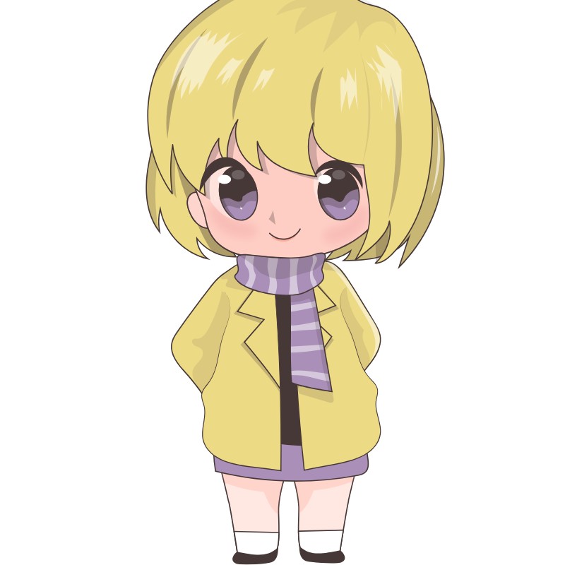 chibi girl đeo khăn
