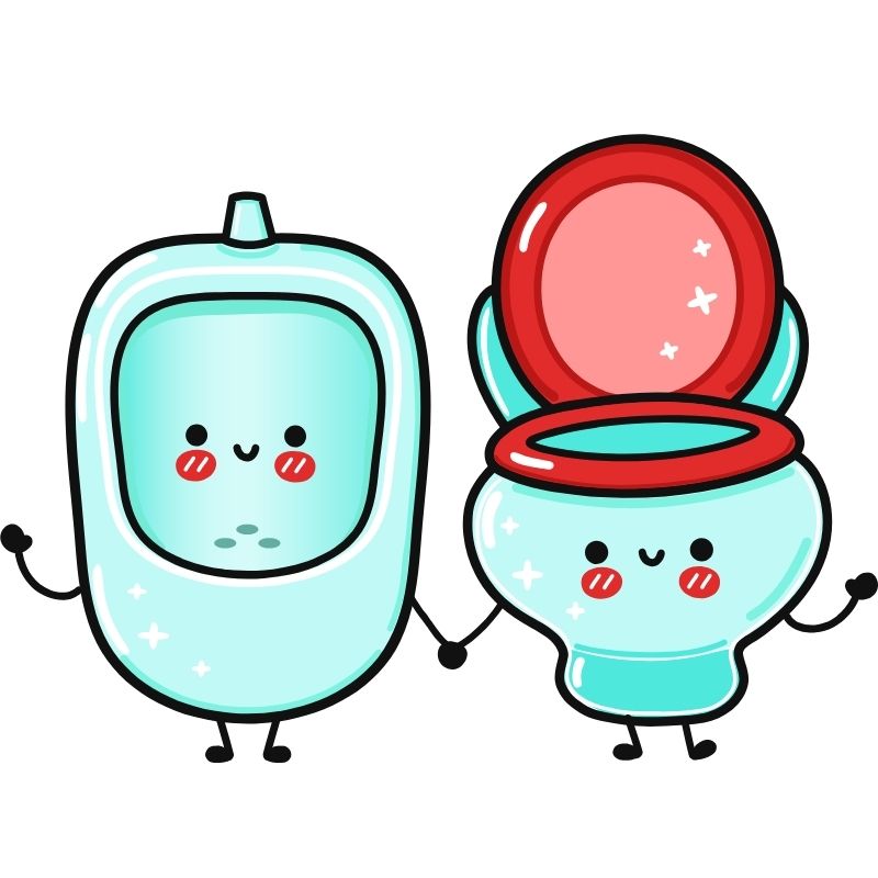 chibi toilet cầm tay nhau