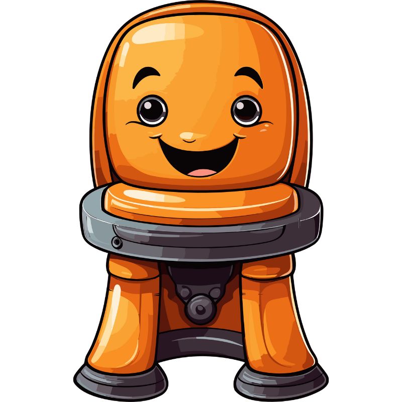 chibi toilet màu cam