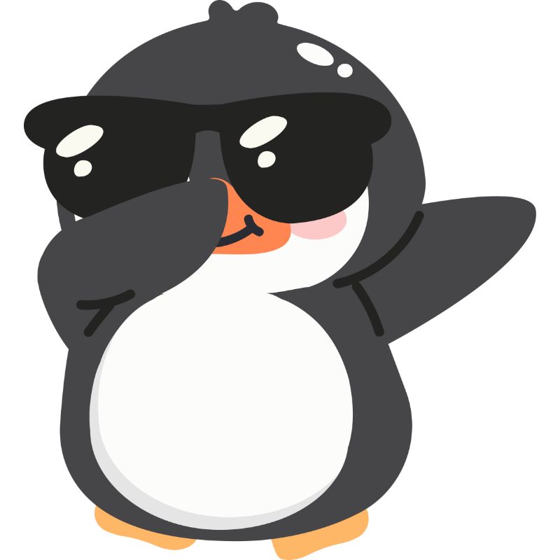 chim cánh cụt chibi đeo kính dâm