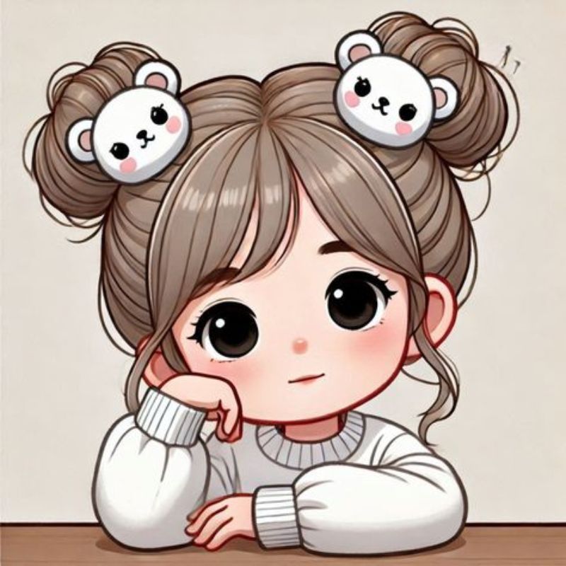 cô gái chibi búi tóc