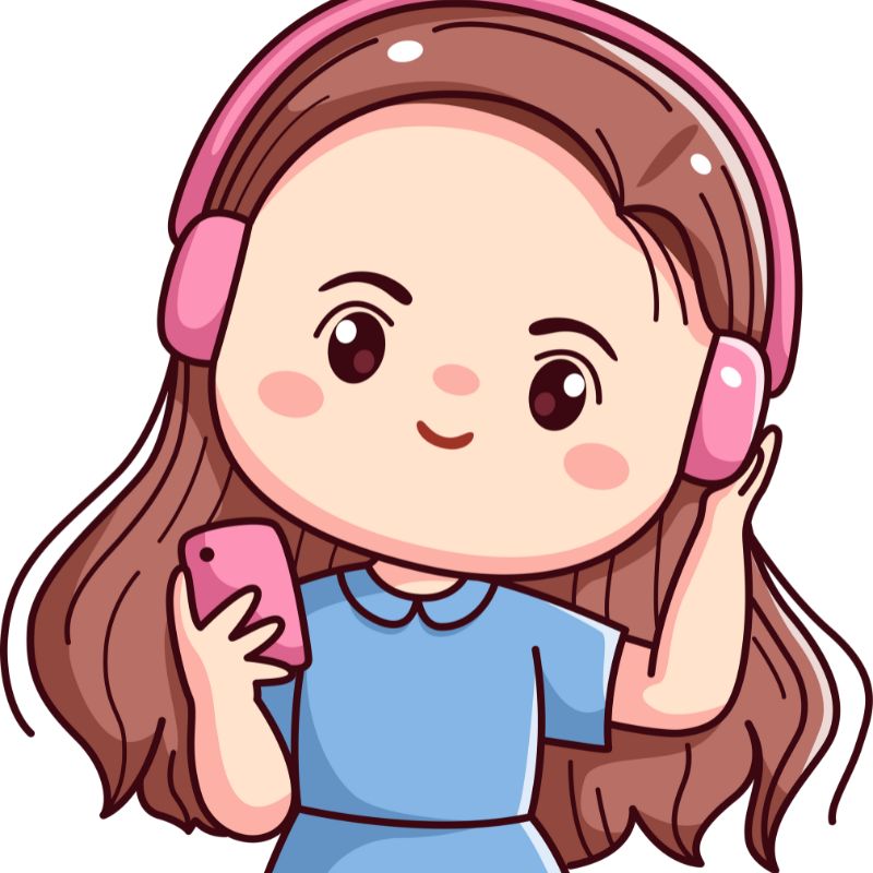 cô gái chibi đeo tai nghe