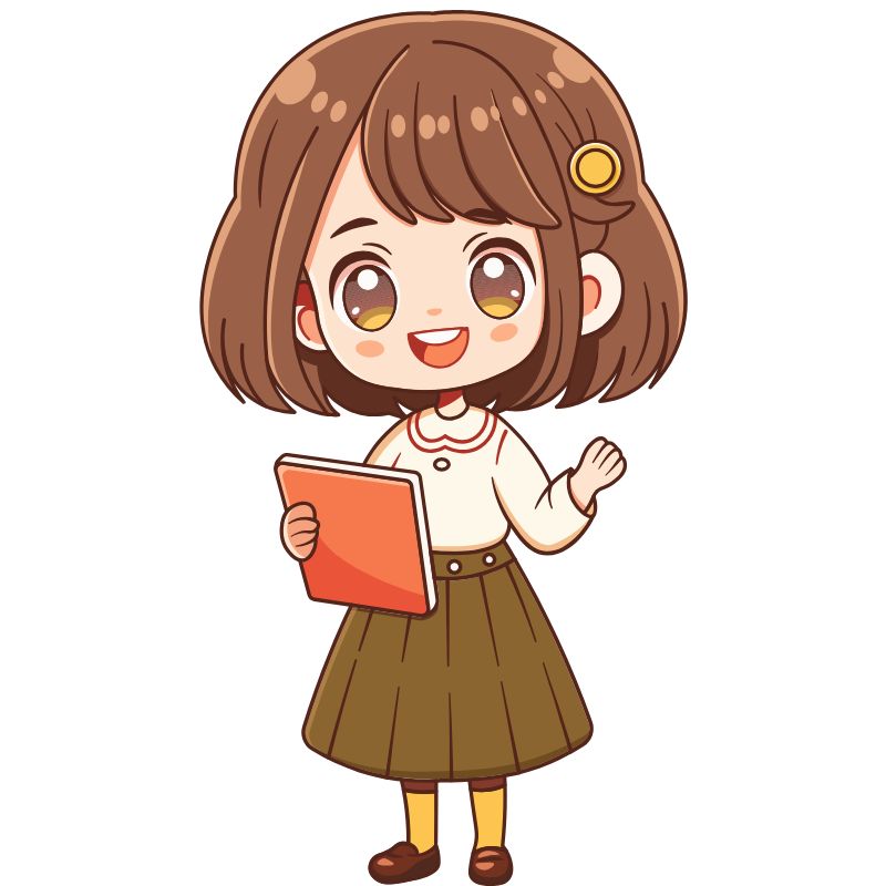 cô giáo chibi cầm giáo án