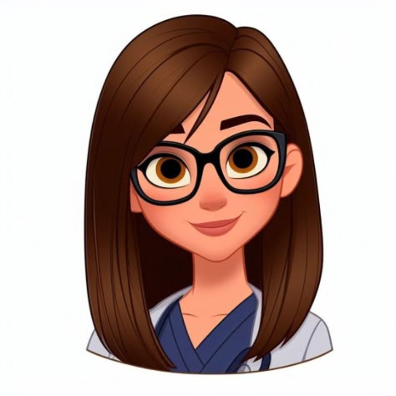 cô giáo chibi đeo kính đen