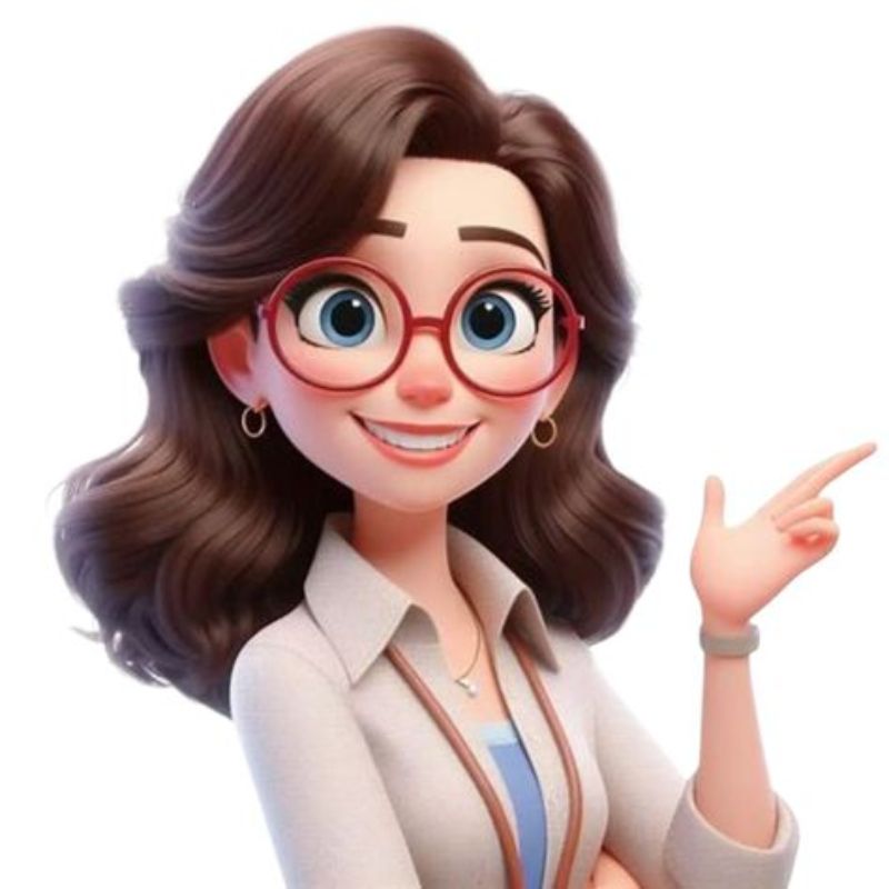 cô giáo chibi đeo kính đỏ