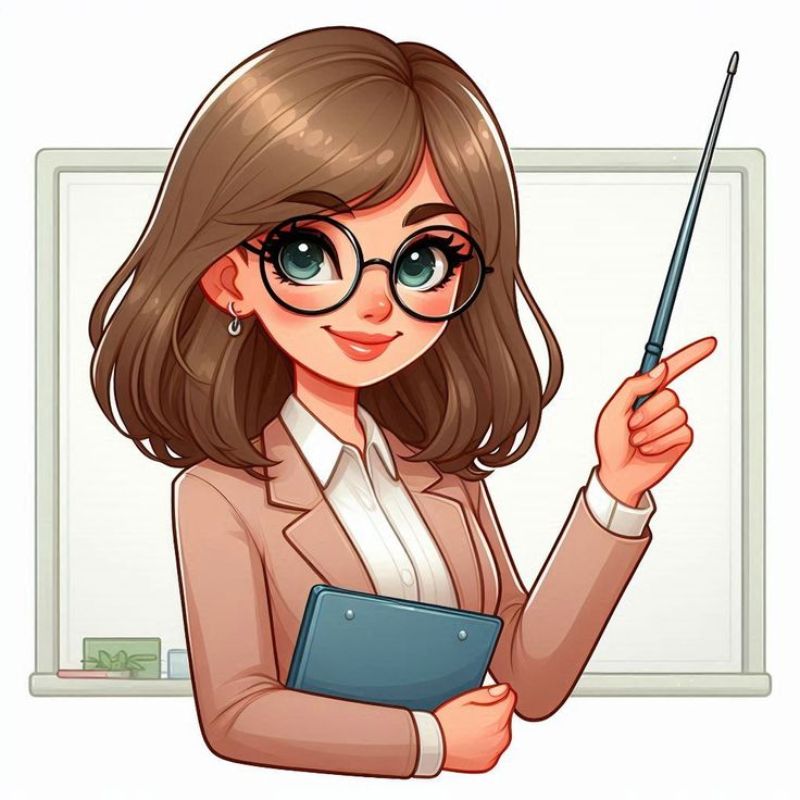 cô giáo chibi đứng giảng