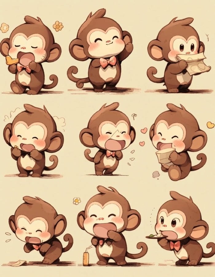 con khỉ chibi đáng yêu cực
