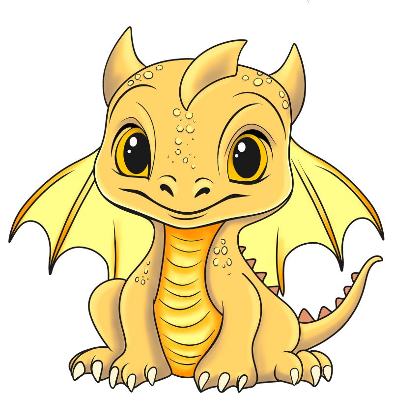 con rồng chibi màu vàng