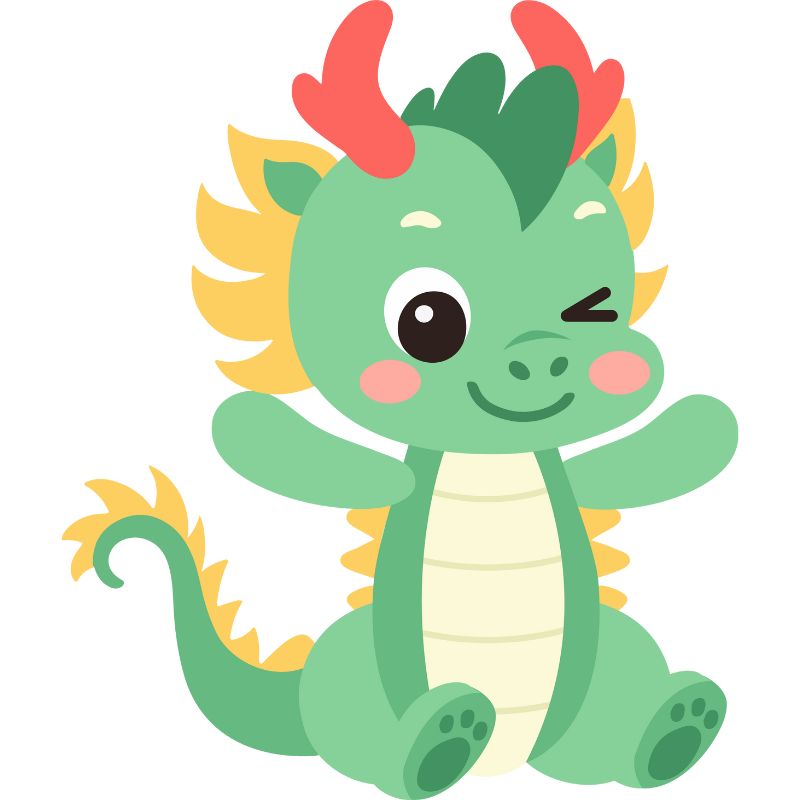 con rồng chibi màu xanh