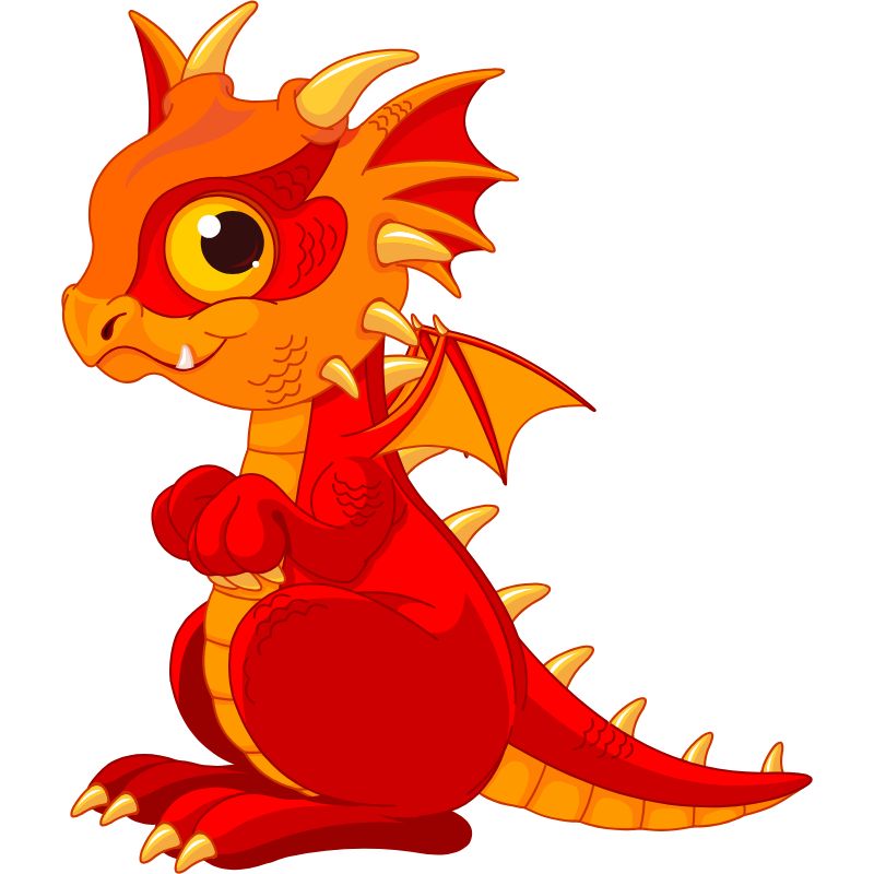 con rồng lửa chibi