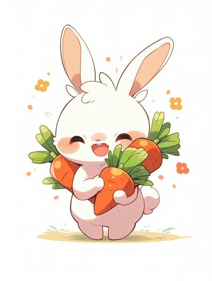 con thỏ chibi siêu dễ thương