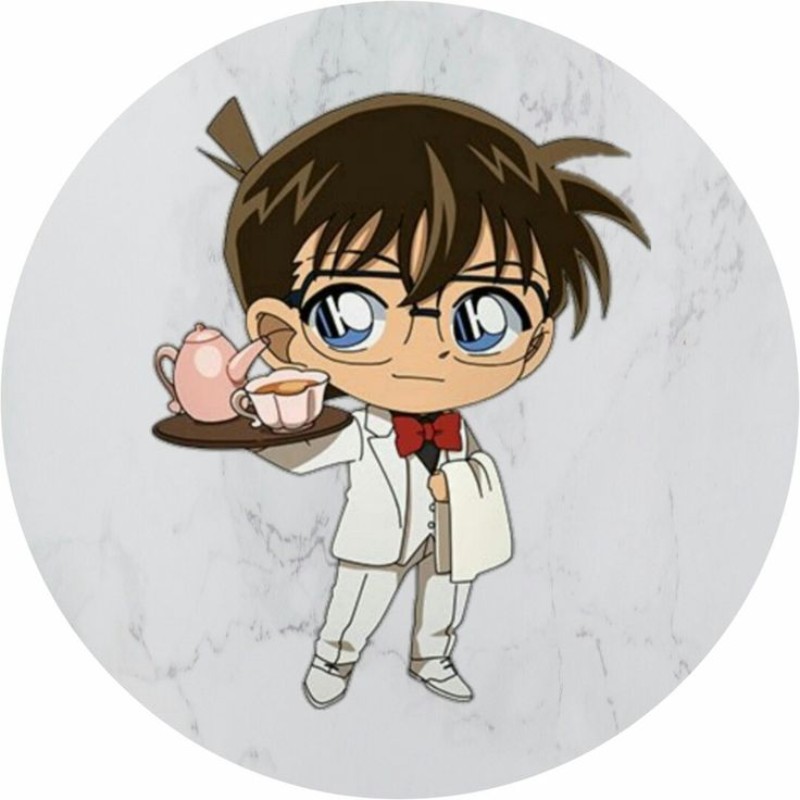 conan chibi mặc vest trắng