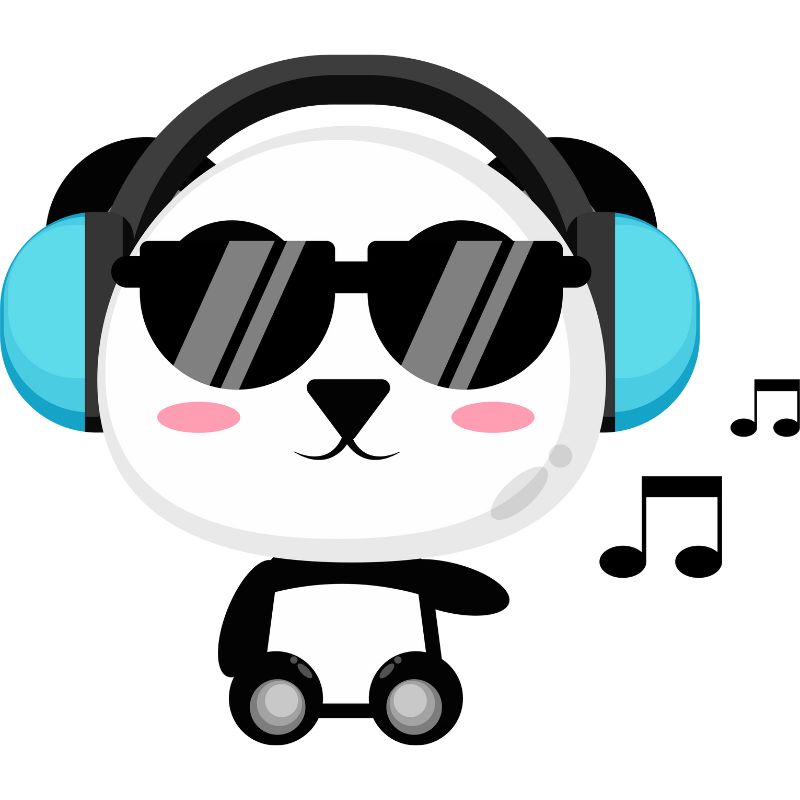 gấu chibi đeo tai nghe