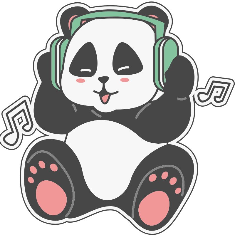 gấu chibi nghe nhạc