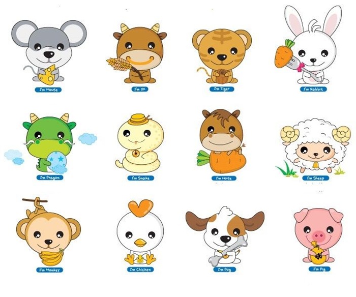 hình ảnh 12 con giáp chibi cực đẹp