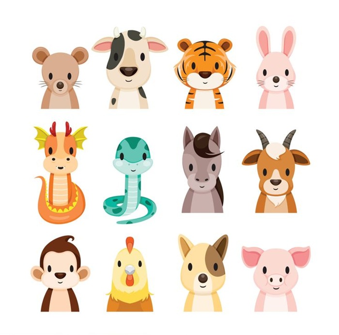 hình ảnh 12 con giáp chibi đáng yêu