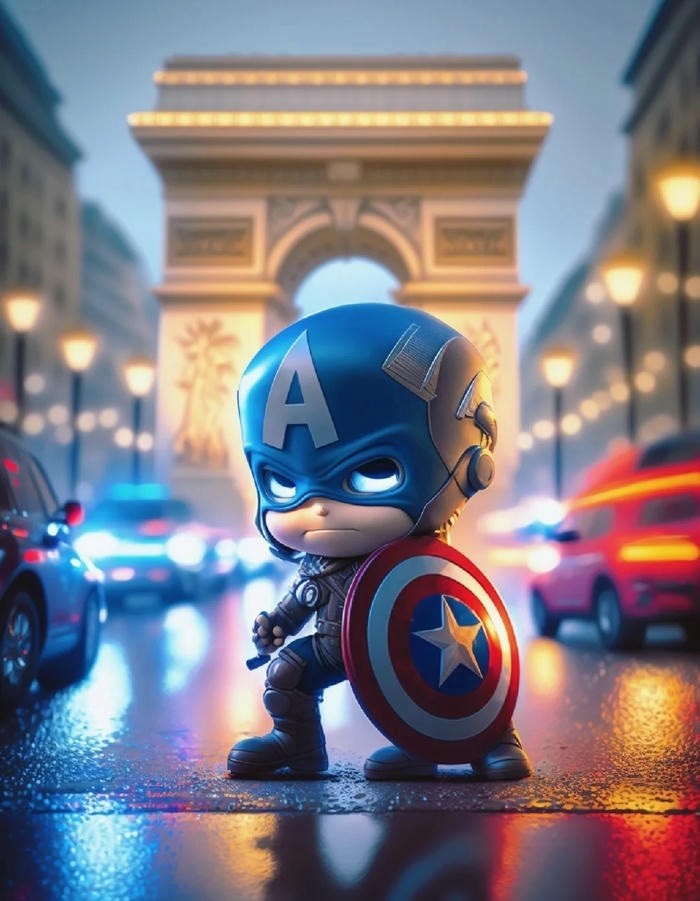 hình ảnh captain america chibi